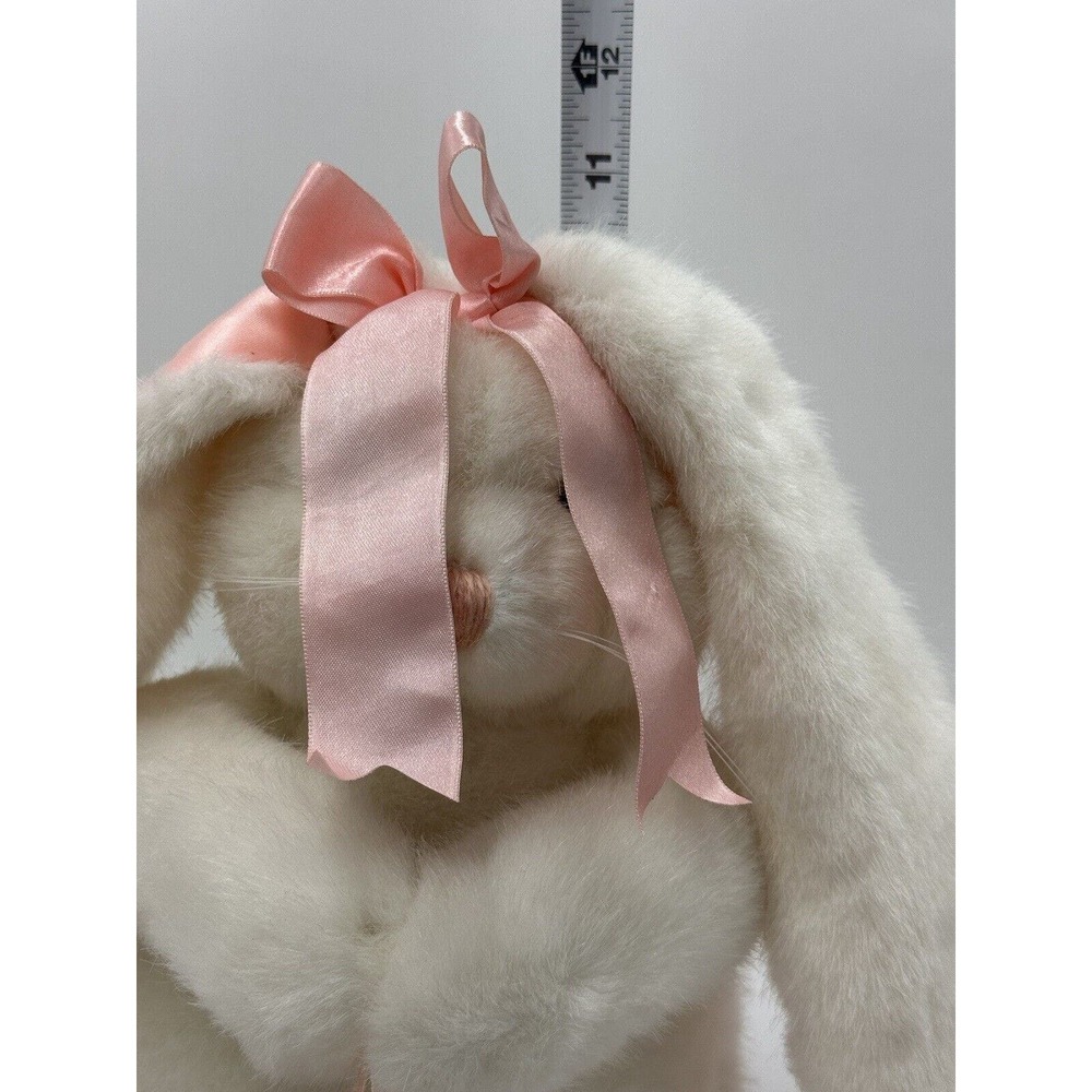 Vtg 1992 Dakin Bunny Rabbit Plush Stuffed Animal‎ Floppy Satin Ears Heart Easter - Picture 7 of 10